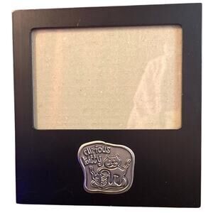 Curious Kitty Cat Connoisseur Accents Picture Photo Frame Wood Black Desk cute